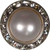 Pearl Button w/ Crystals in Silver Setting 7/8" (23mm)