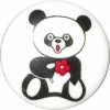 11/16" Panda button w/ red flower (18mm)