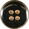 Black Button 4-hole w/Gold Rim
