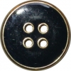 Navy 4-hole Button w/ gold rim