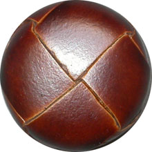 New Real Leather Brown large Molded Woven Buttons size 1 1/8 inch = 28mm #8