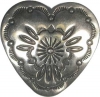 Nickel Silver Heart Button 1 1/4" (32mm)