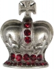 Silver Crown Button w/Red Stones 1 1/4" (32mm)