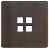 Black Square Button w/4 Square Holes 11/16"