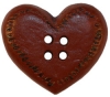 7/8" Red Heart 4-Hole Button w/ Black Stitch Rim (23mm)
