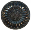 Gunmetal Glass Faceted Sunflower Button