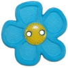 7/8" Blue Flower Button w/ Yellow Center (23mm)