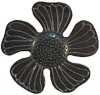 Carved Black Horn 5-Petal Flower Sizes 1 3/4" & 2"