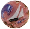 7/8" Pink Glass Button w/ Sailboat (23mm)
