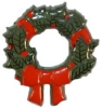 1 1/8" Holiday Wreath Button (28mm)