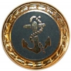 Gold Rim Button w/ Anchor and Navy Center
