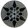 Black/Blue Iridescent Glass Star Button w/ white 11/16"