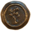 Antique Bronze Irregular Shape Button w/ Floral Detail