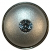 Matte Silver Dome Button w/Rhinestone 7/16"