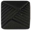 Matte Black Glass Square Button w/ Cord Detail