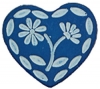 5/8" Blue Heart w/White Flowers (16mm)