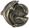 1" Pewter Dolphin Button