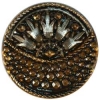 Bronze & Pewter Deco Glass Button 11/16"