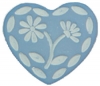 5/8" Light Blue Heart w/White Flower (16mm)