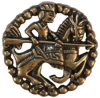 Medieval Jouster on Horse Bronze Button