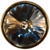 Faceted Austrian Crystal Button w/ Gold Bezel Setting