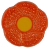5/8" Orange Flower Button w/Yellow center (16mm)