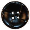 Black Woven Leather 4-Hole Button