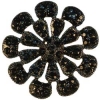 2" Black Setting w/Black Stones Flower (50mm)