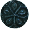 Black Glass Button w/ Gunmetal Snowflake Design