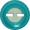 Aqua Rim Button w/ White Center 1/2" (14mm)
